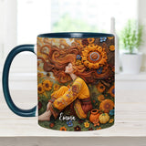 Hippie Girl Hippie Soul Peace Love - Personalized Hippie Accent Mug