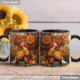 Hippie Girl Hippie Soul Peace Love - Personalized Hippie Accent Mug