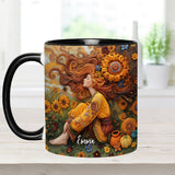 Hippie Girl Hippie Soul Peace Love - Personalized Hippie Accent Mug
