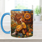 Hippie Girl Hippie Soul Peace Love - Personalized Hippie Accent Mug