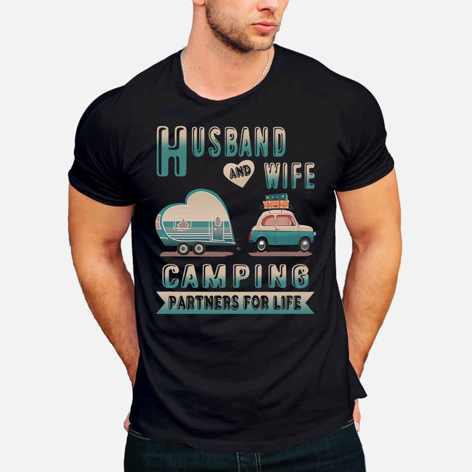 Husband And Wife Camping Partners - T-shirt and Hoodie 112021