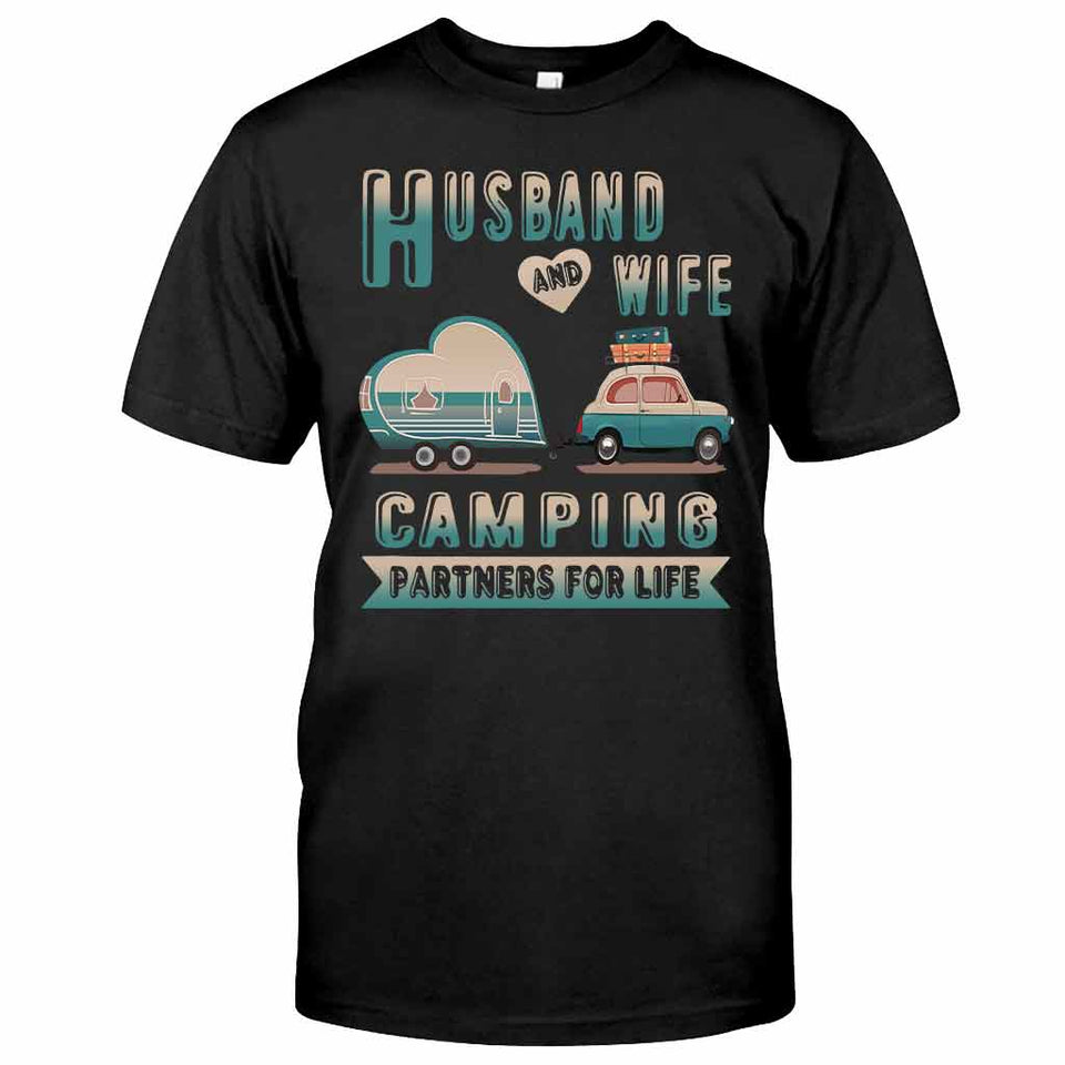 Husband And Wife Camping Partners - T-shirt and Hoodie 112021