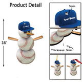 Snowman Baseball - Personalized Christmas Baseball Ornament (Printed On Both Sides)