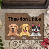 Beware Of Dogs - Personalized Dog Shaped Doormat