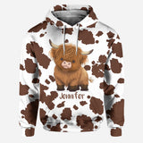 Just A Girl Who Loves Highland Cow - Personalized Highland Cow Hoodie and Leggings