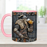 Viking Drinking Beer - Personalized Viking Accent Mug