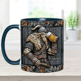 Viking Drinking Beer - Personalized Viking Accent Mug