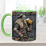 Viking Drinking Beer - Personalized Viking Accent Mug