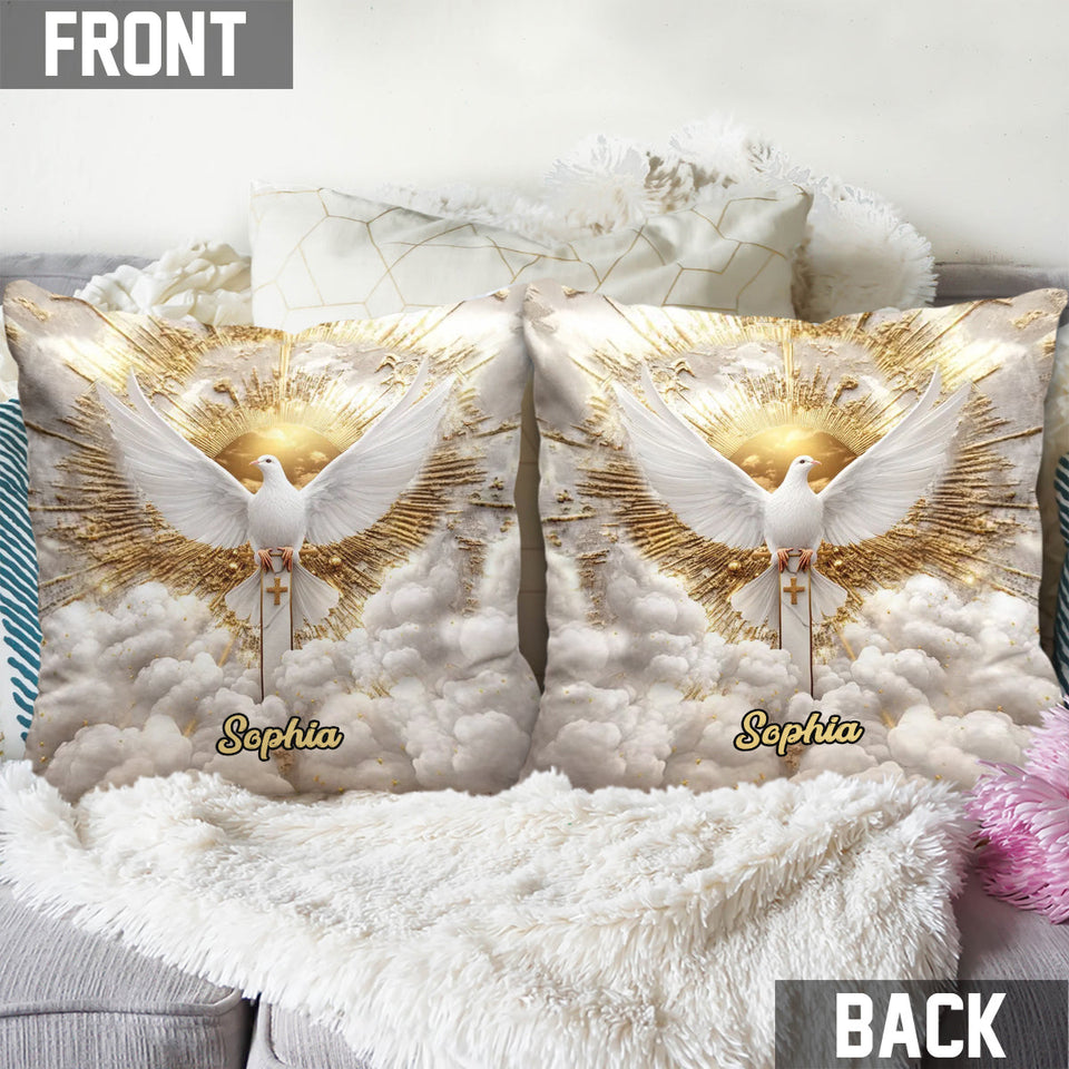Dove Of Peace - Personalized Christian Throw Pillow
