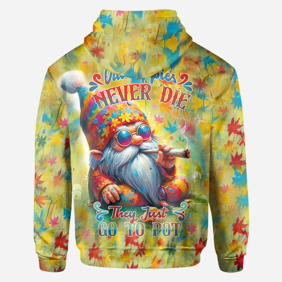 Old Hippies Never Die They Just Go To Pot - Personalized Hippie All Over Shirt