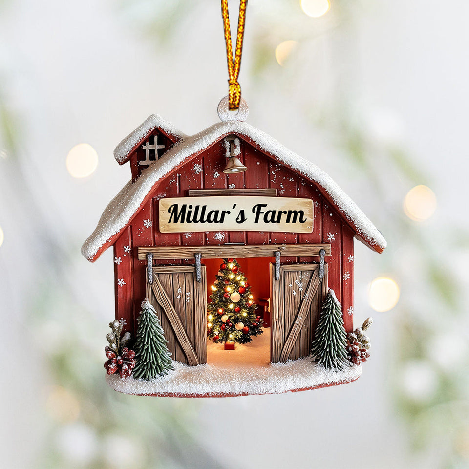 Farm House - Personalized Family Ornament