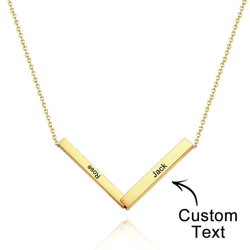 Unique Design - Personalized Folded Bar Necklaces
