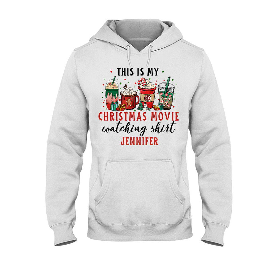 This Is My Xmas Movie Watching Shirt - Personalized Christmas T-shirt And Hoodie
