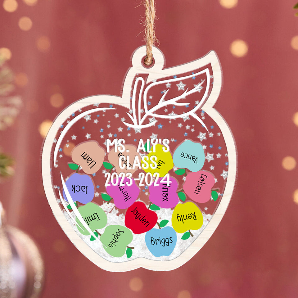 Thanks For Helping Me Grow - Personalized Teacher 3 Layered Shaker Ornament