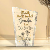 Officially World's Greatest Mom Ever - Gift for mom, grandma, wife, dad, grandpa, husband - Personalized Custom Shaped Acrylic Plaque