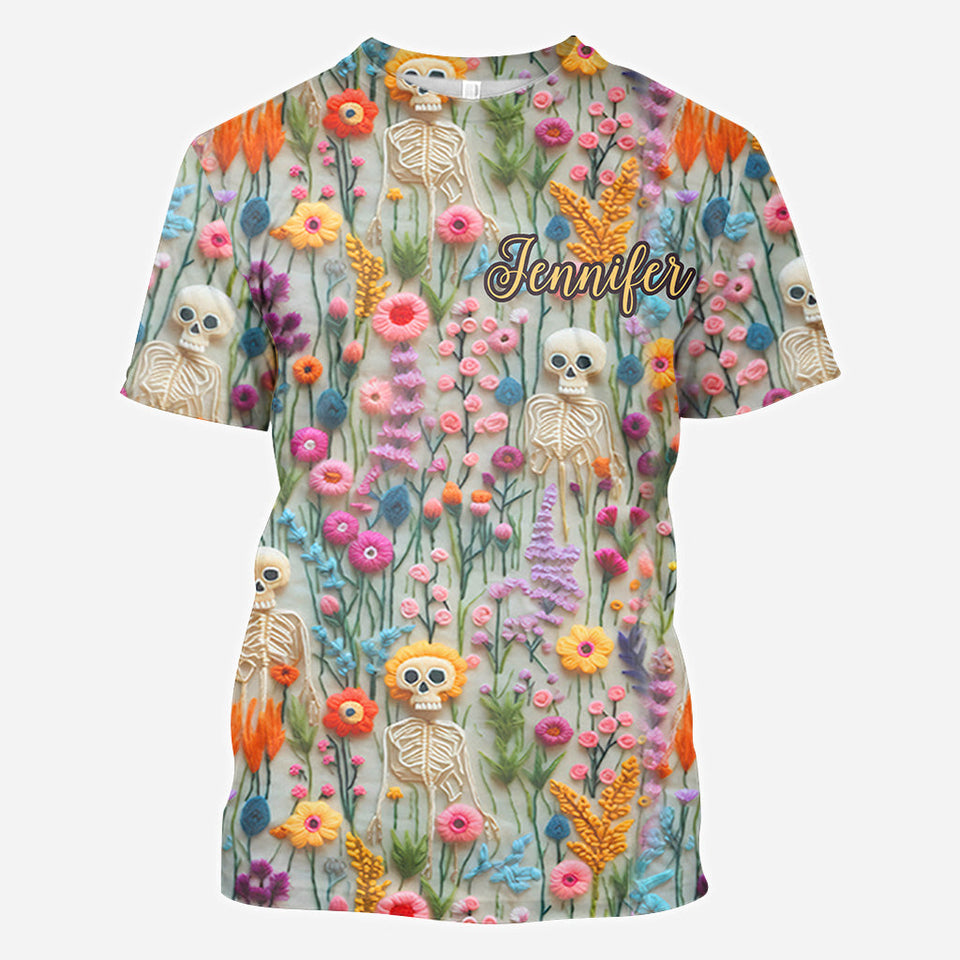 Floral Skeleton - Personalized Skull All Over Shirt