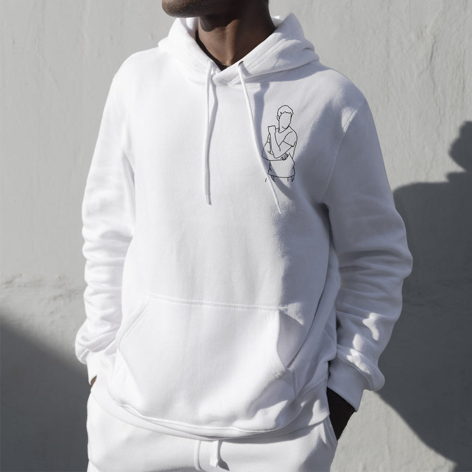 Custom Line Art - Personalized grandson Embroidered Hoodie