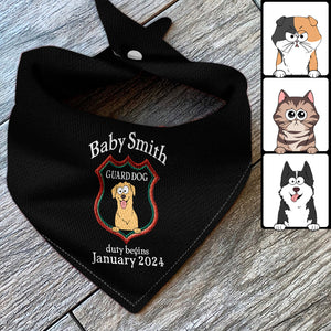 Guard Dog - Gift for dog lover, cat lover - Personalized Pet Bandana