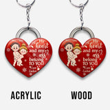 My Heart Belongs To You - Personalized Couple Keychain