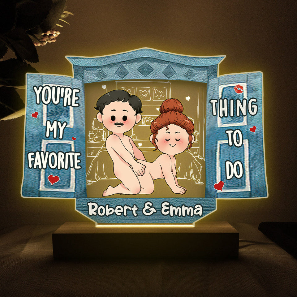 You’re My Favorite - Personalized Couple Shaped Plaque Light Base