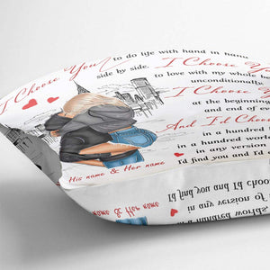 I Choose You - Personalized Couple Throw Pillow