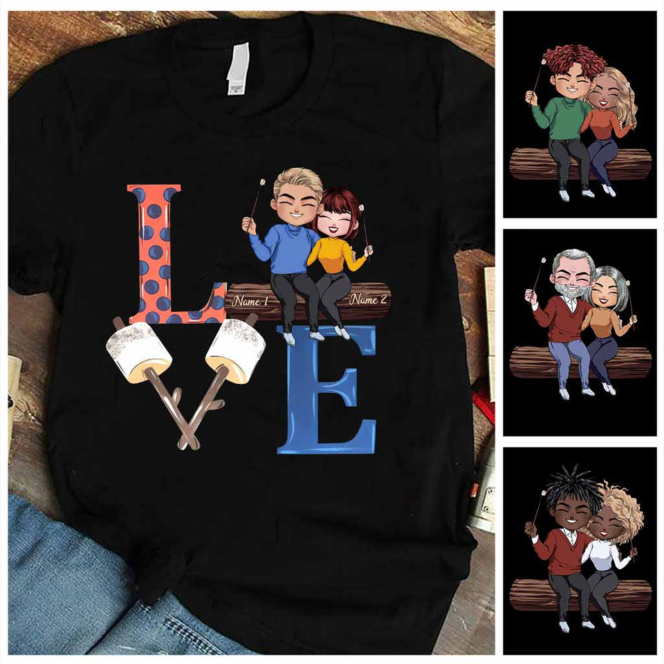 Love Camping Couple - Personalized T-shirt and Hoodie