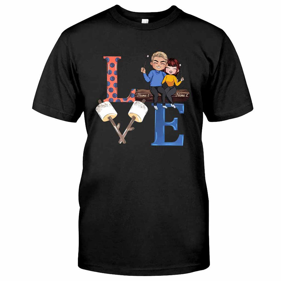 Love Camping Couple - Personalized T-shirt and Hoodie