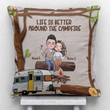 I Just Want To Hold Your Hand Camping Couple - Personalized Camping Throw Pillow