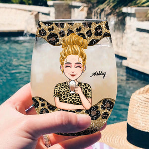 Surviving Motherhood - Personalized Mother's Day Mother All Over Wine Glass
