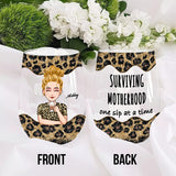 Surviving Motherhood - Personalized Mother's Day Mother All Over Wine Glass