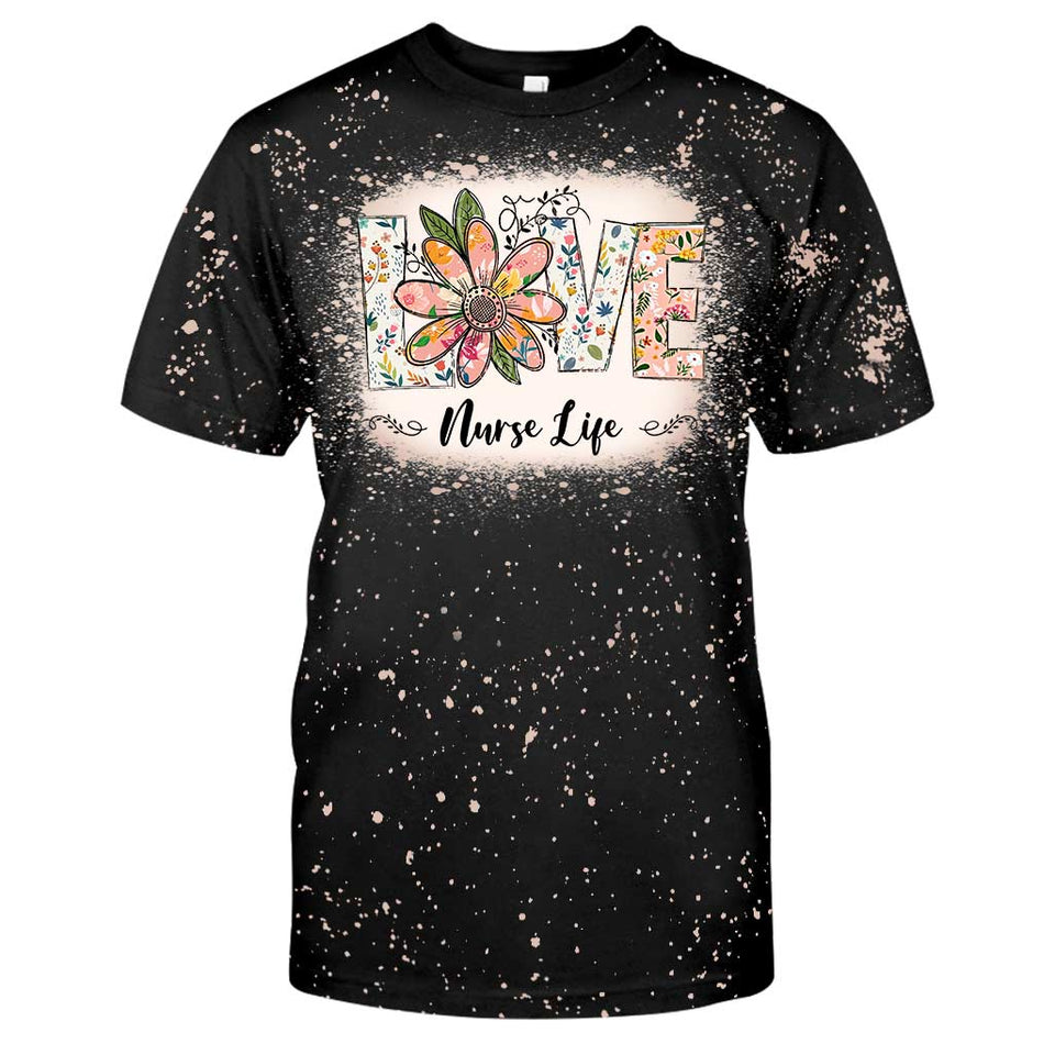 Love Nurse Life - Personalized Handmade Bleached Shirts