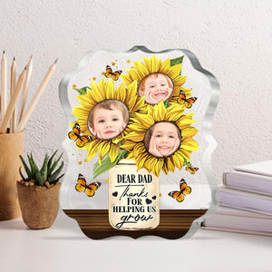 Thanks For Helping Us Grow - Personalized Father Custom Shaped Acrylic Plaque