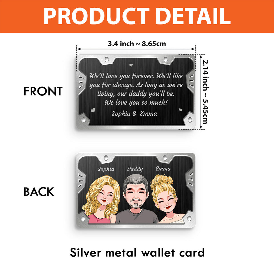 Love You Forever - Personalized Father's Day Father Wallet Insert Card