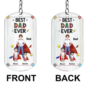 Super Dad Super Mom - Personalized Mother’s Day Father's Day Father Stainless Steel Keychain