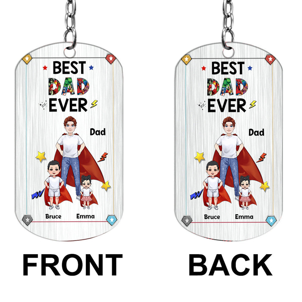 Super Dad Super Mom - Personalized Mother’s Day Father's Day Father Stainless Steel Keychain