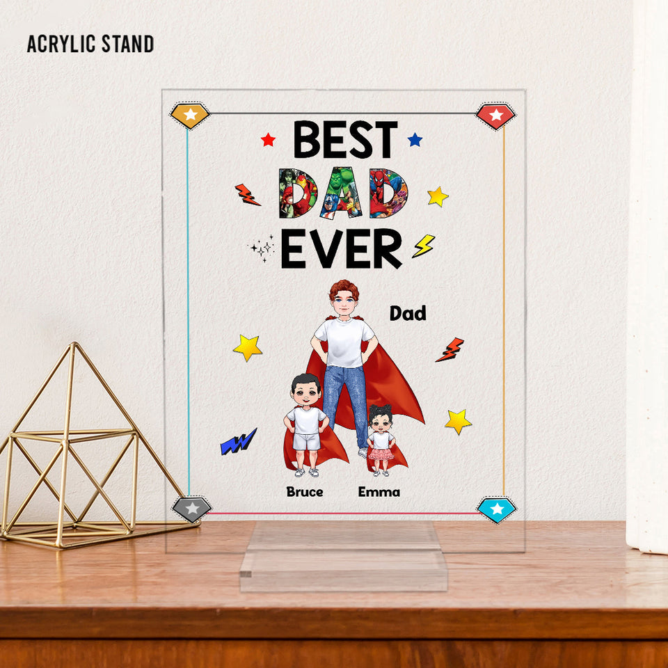 Super Dad Super Mom - Personalized Mother’s Day Father's Day Father Transparent Acrylic Plaque