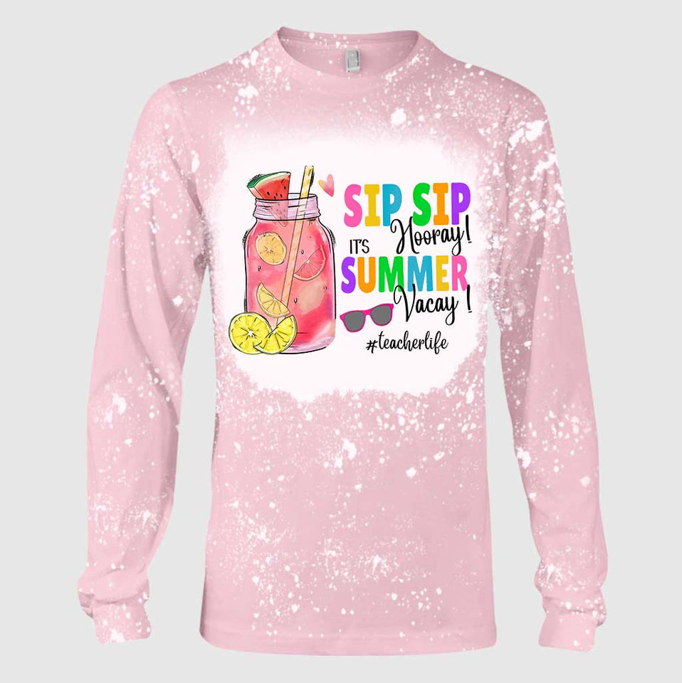 It's Summer Vacay - Personalized Teacher Handmade Bleached Shirts