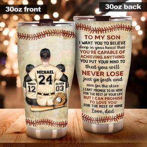 I Want You To Believe Deep In Your Heart - Baseball gift for son, daughter, granddaughter, grandson - Personalized Tumbler