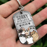 Sorry I'm Late - Personalized Cat Stainless Steel Keychain