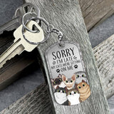 Sorry I'm Late - Personalized Cat Stainless Steel Keychain