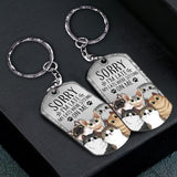 Sorry I'm Late - Personalized Cat Stainless Steel Keychain