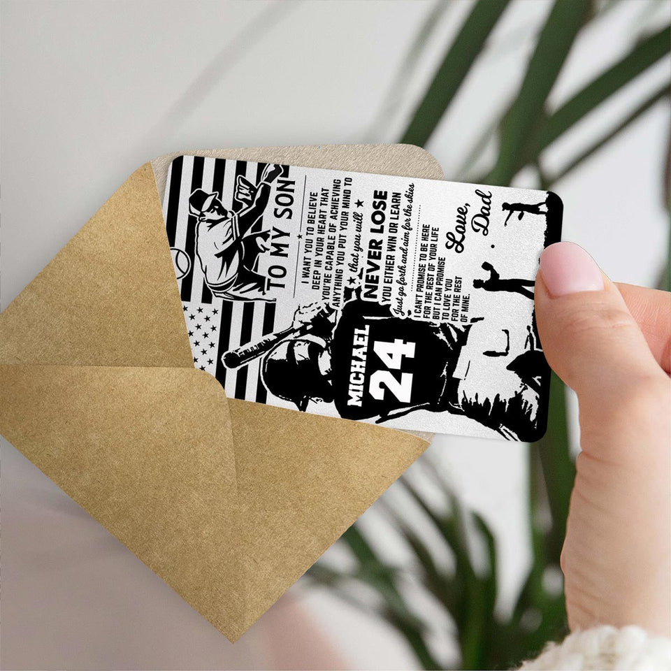 I Want You To Believe Deep In Your Heart - Personalized Baseball Wallet Insert Card