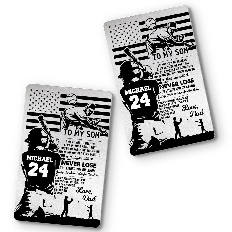 I Want You To Believe Deep In Your Heart - Personalized Baseball Wallet Insert Card