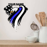 Blue Eagle - Police Personalized Cut Metal Sign