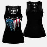 Fishing Freedom - Personalized Independence Day Hollow Tank Top and Leggings