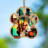 You Left Paw Prints On My Heart - Dog gift for who lose dog, who lose cat - Personalized Suncatcher