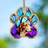 You Left Paw Prints On My Heart - Dog gift for who lose dog, who lose cat - Personalized Suncatcher