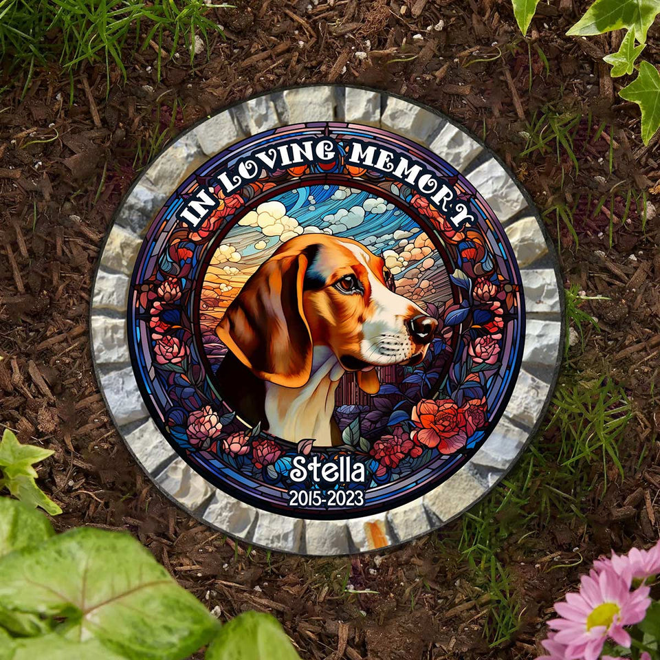 In Loving Memory - Personalized Dog Round Shaped Stone