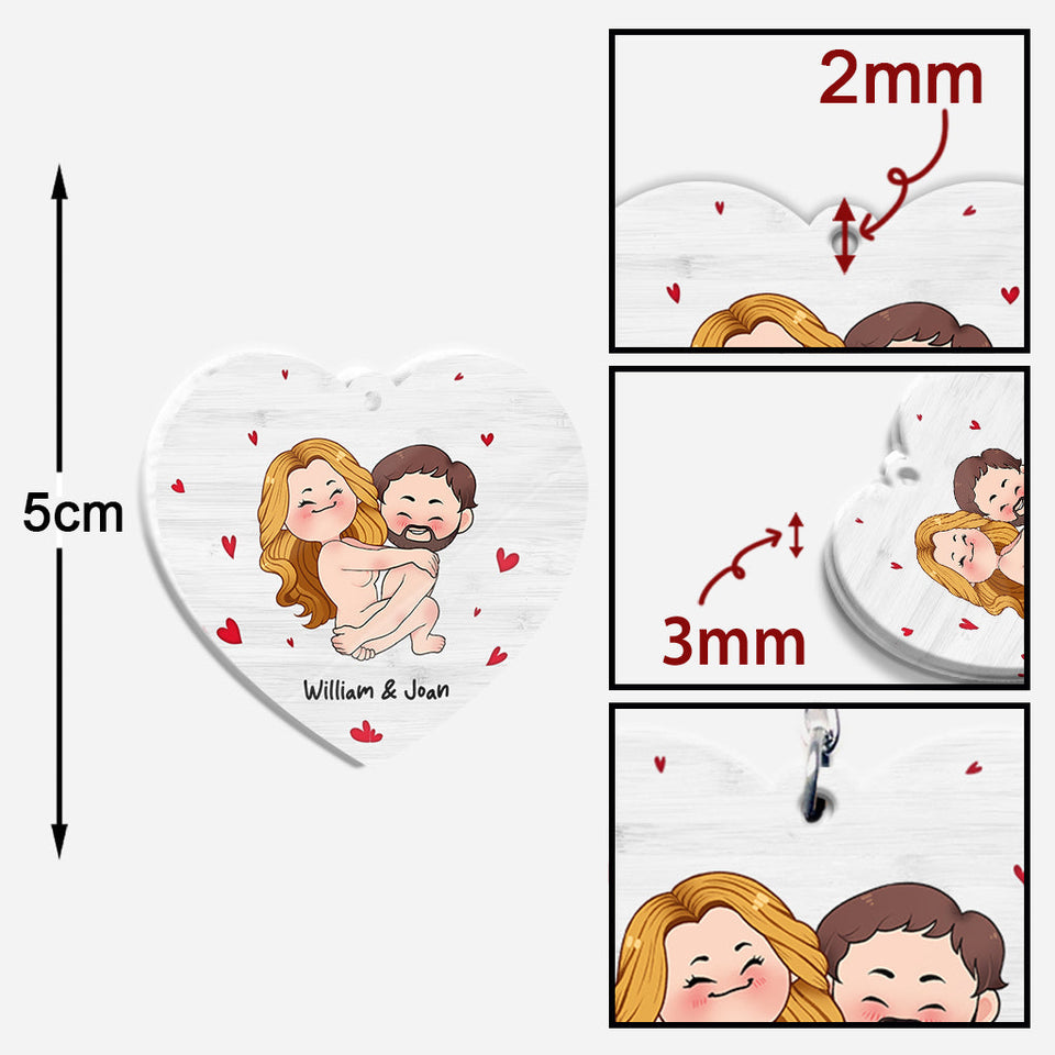 I Just Want To Touch It - Personalized Couple Transparent Keychain