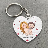 I Just Want To Touch It - Personalized Couple Transparent Keychain